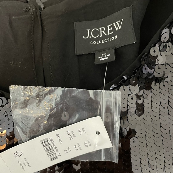 J. Crew Collection Sheer Sequin Tank Top NWT Size 3X Crop Fit Event Party - Picture 4 of 6